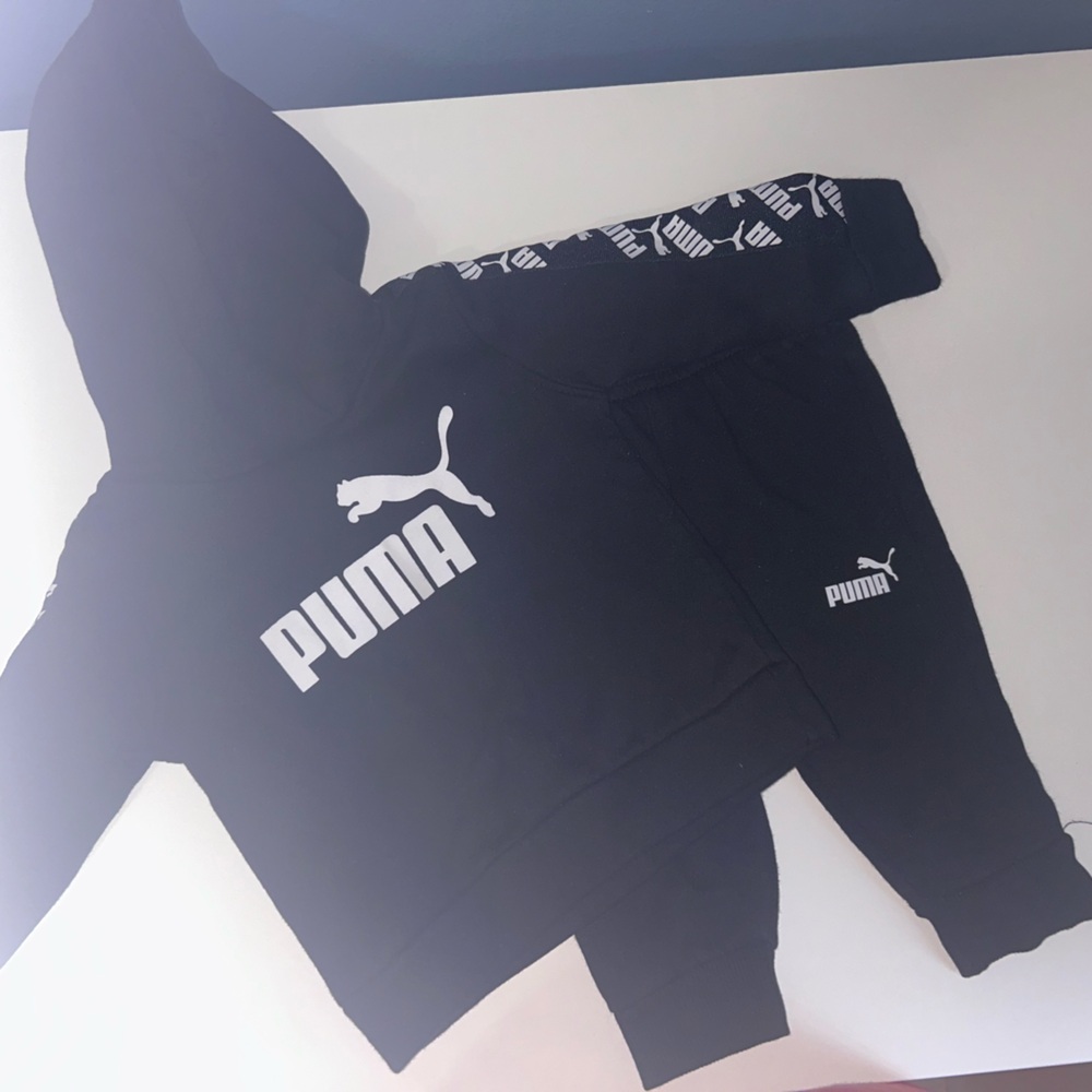PUMA Black Hoodie and Jogger Set